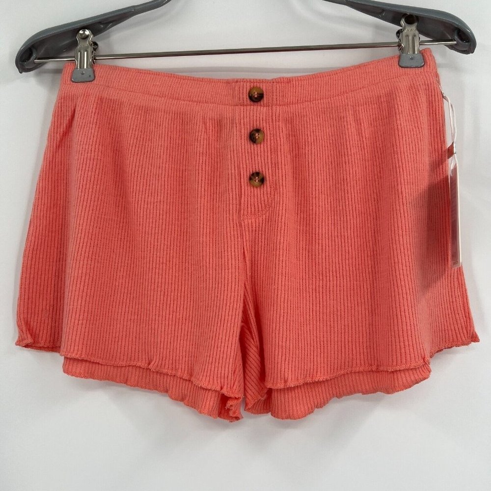 PJ Salvage Textured Lounge Pajama Shorts sz XS Coral Elastic Waist RXTLS NWT